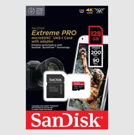 SANDISK MICRO SD MEMORY CARD 128GB 200MB/s EXTREME PRO