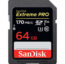 SANDISK SDHC MEMORY CARD 64GB 170MB/s EXTREME PRO