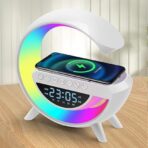 LED WIRLESS PHONE CHARGING SPEAKER BT 3401 ATMOSPHERE NIGHT LIGHT AND ALRAM CLOCK ALL IN ONE LED TABLE LAMP FOR BEDROOM LIVING ROOM OFFICE IDEAL GIFT CHOICE