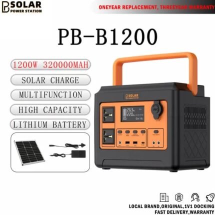 PBSOLAR POWER STATION 1200W 1024WH 320000MAH NEW LiFePO4 BATTERY POWER TOOLS PORTABLE MULTI-FUNCTION SOLAR POWERBANK SOLAR GENERATOR OUTDOOR CAMPING